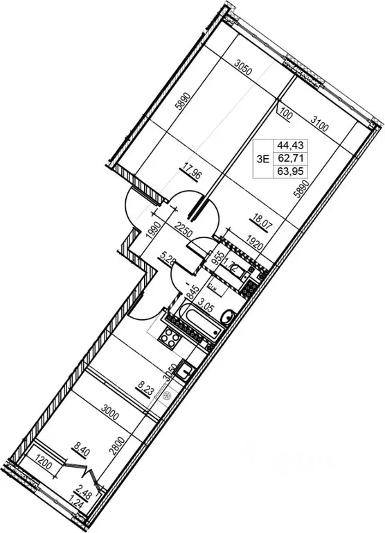 2-к кв. Санкт-Петербург Ремесленная ул., 15 (64.6 м) - Фото 1