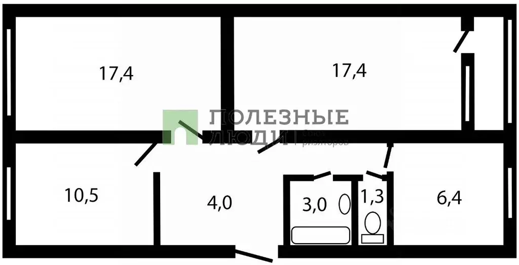 3-к кв. Курганская область, Курган Рабоче-Крестьянская ул., 14 (63.3 ... - Фото 2