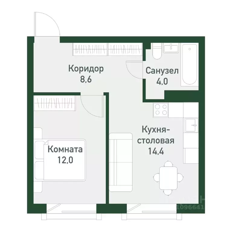 1-к кв. Челябинская область, Челябинский городской округ, пос. ... - Фото 0