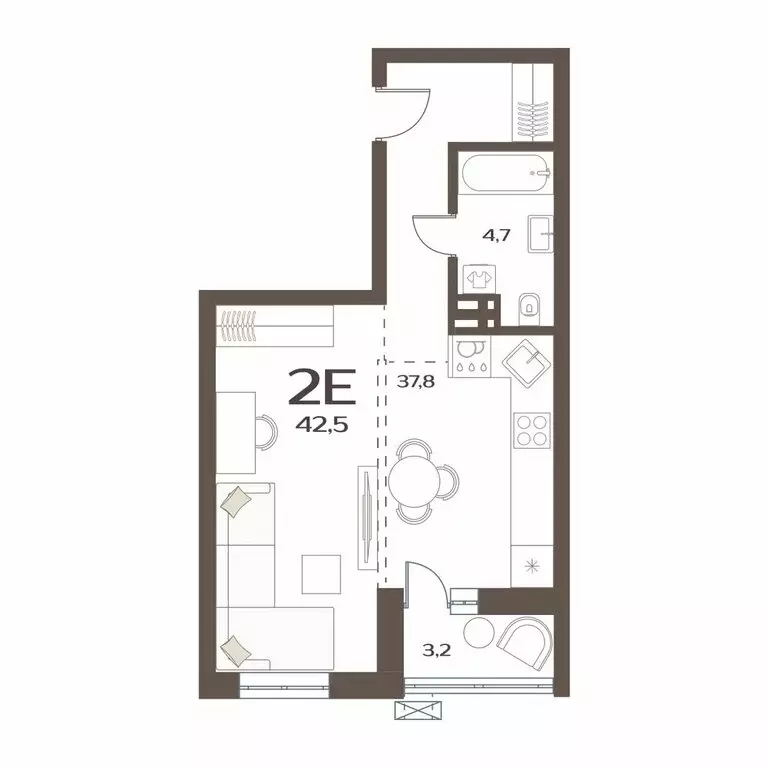 1-комнатная квартира: Владивосток, улица Коммунаров, 15к6 (42.5 м) - Фото 1