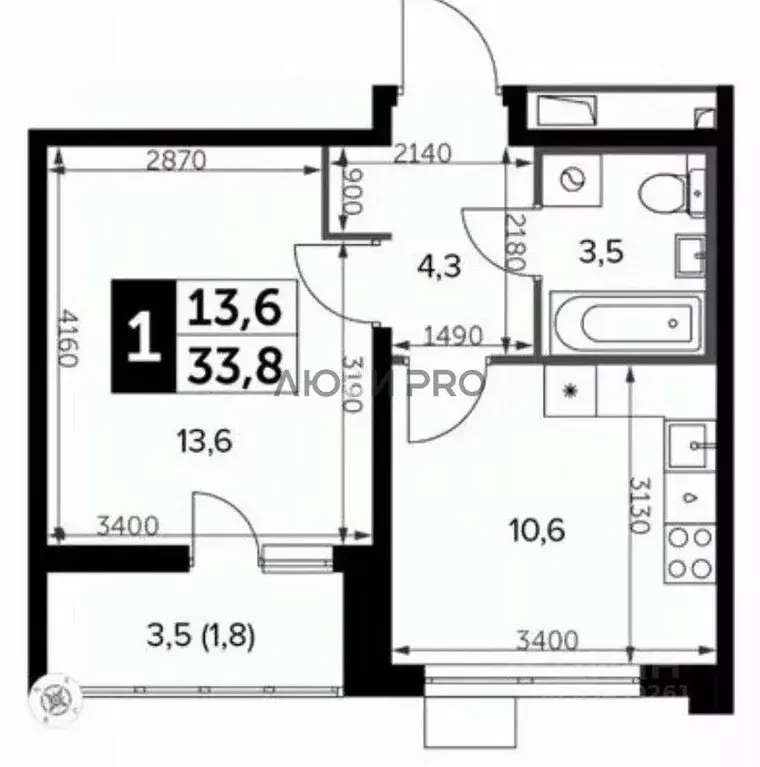 1-к кв. Московская область, Ленинский городской округ, пос. Битца ... - Фото 2