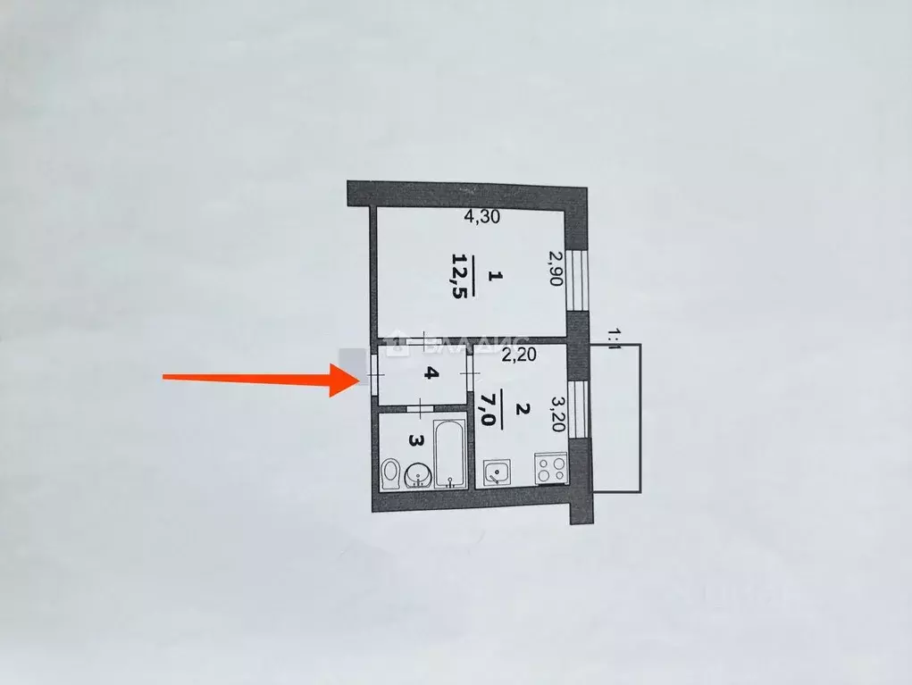1-к кв. Белгородская область, Белгород Октябрьская ул., 23 (28.0 м) - Фото 1