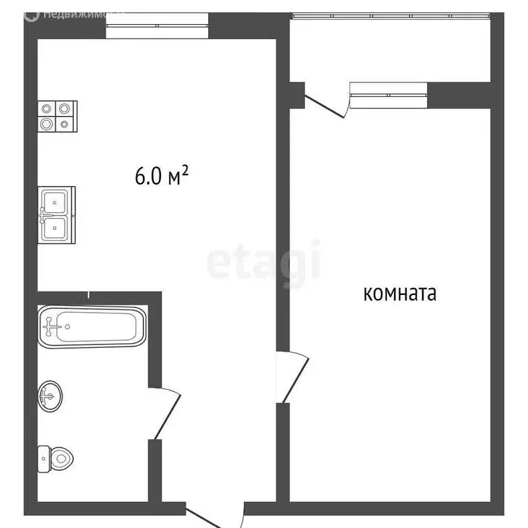 1-комнатная квартира: Самара, Средне-Садовая улица, 53 (30.1 м) - Фото 1