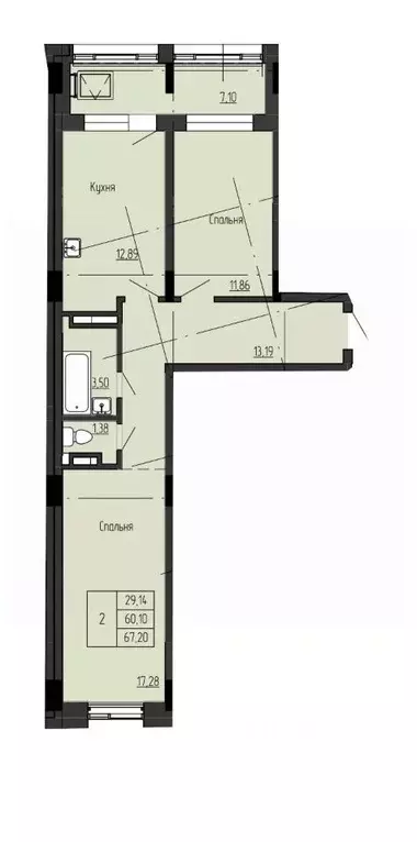 2-к кв. Саха (Якутия), Якутск ул. Чкалова, 39А (67.2 м) - Фото 1