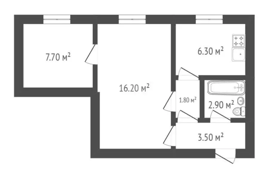 2-комнатная квартира: Борисоглебск, улица Королёва, 13 (38.4 м) - Фото 1