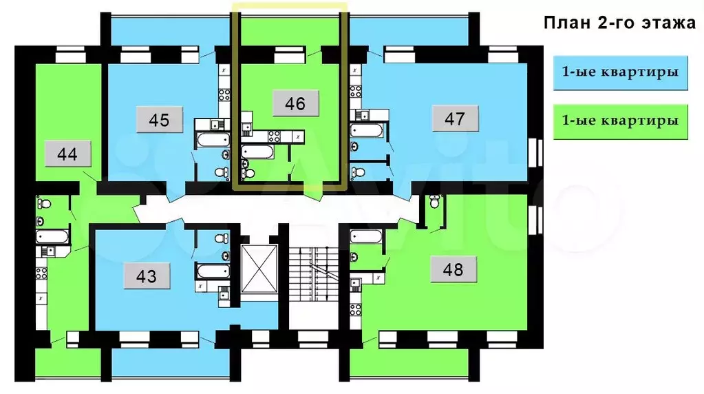 Квартира-студия, 32,2 м, 2/9 эт. - Фото 1