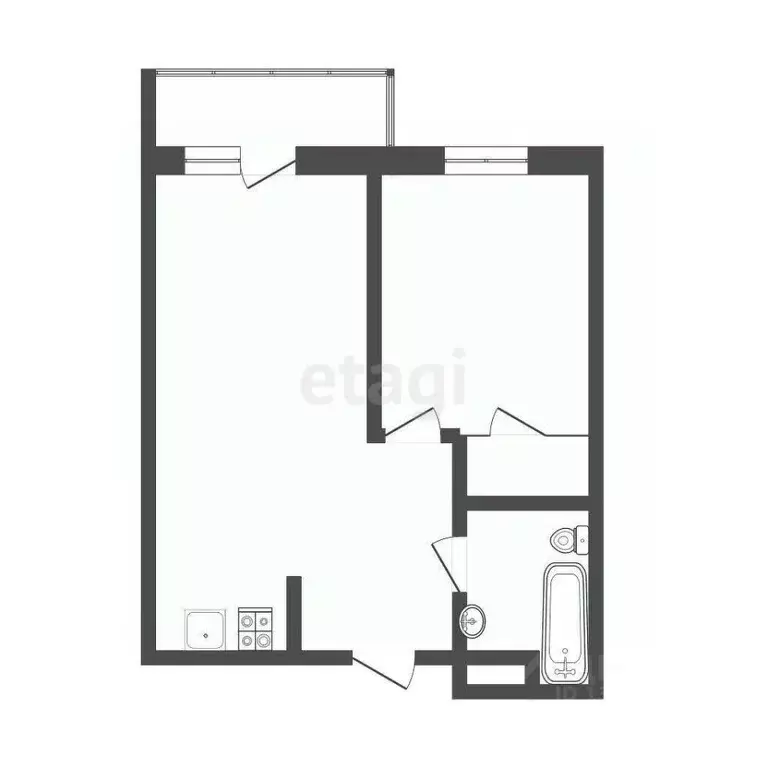 1-к кв. Ханты-Мансийский АО, Сургут ул. Ивана Захарова, 5 (39.1 м) - Фото 0