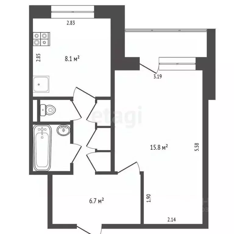 1-к кв. Ямало-Ненецкий АО, Новый Уренгой Восточный мкр, 6/9 (35.2 м) - Фото 2