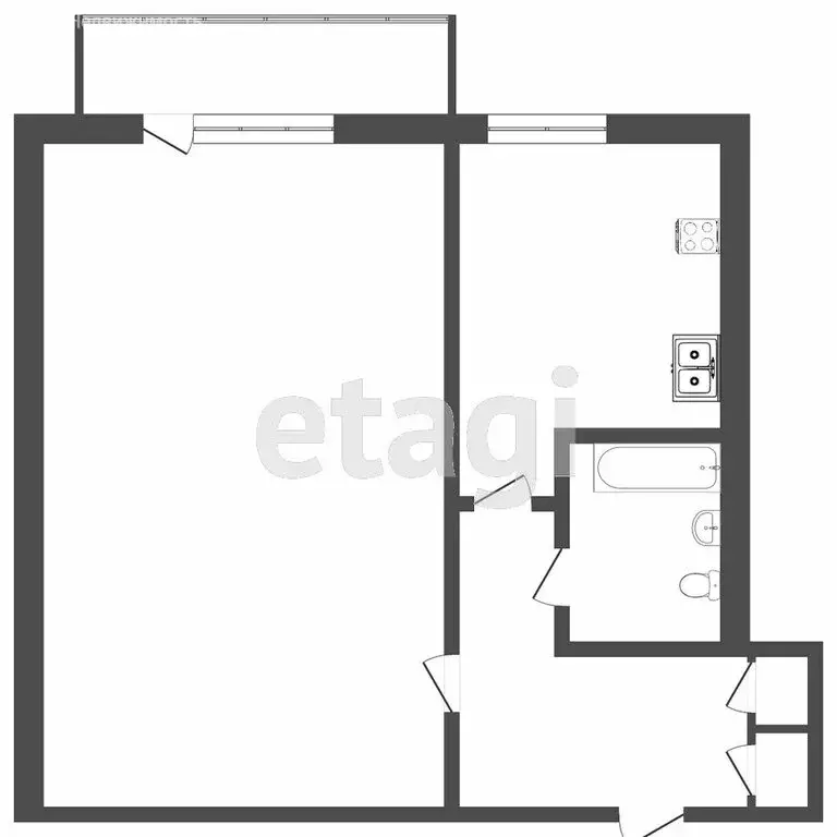 1-комнатная квартира: Тюмень, Авторемонтная улица, 17 (30 м) - Фото 1