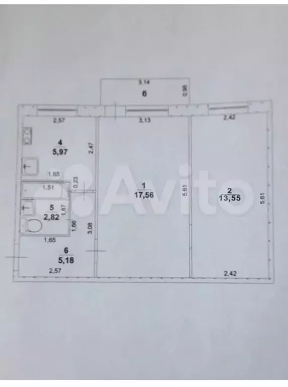 2-к. квартира, 45,1 м, 3/5 эт. - Фото 0