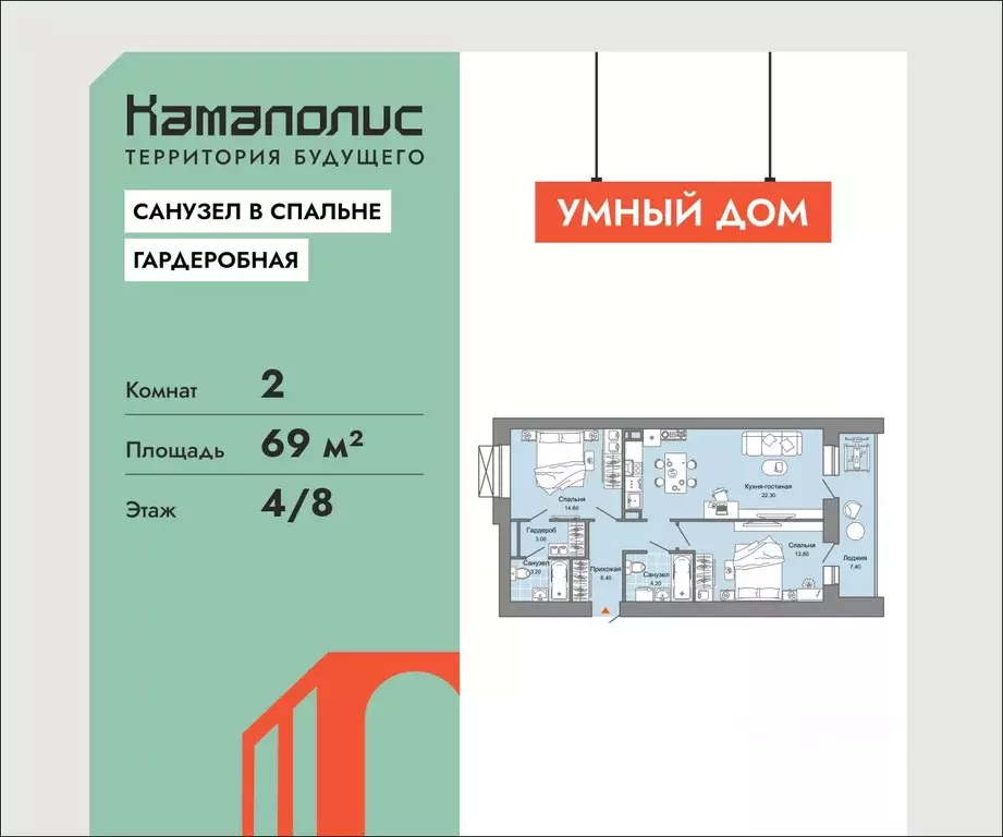 2-к кв. Пермский край, Пермь ул. Дзержинского, 31Б (69.0 м) - Фото 0