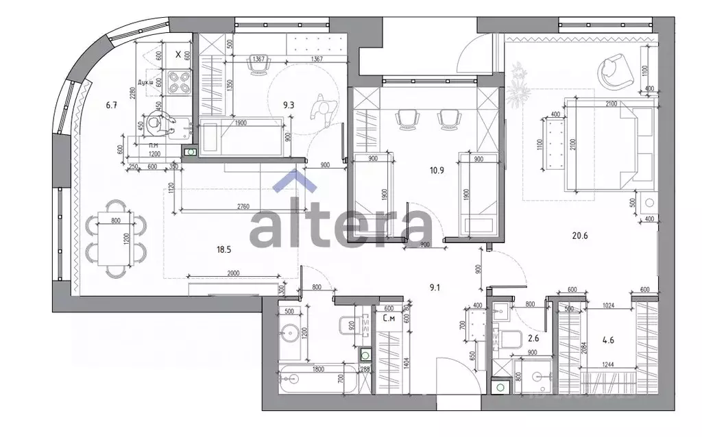 3-к кв. Татарстан, Казань ул. Алексея Козина, 2 (94.5 м) - Фото 1