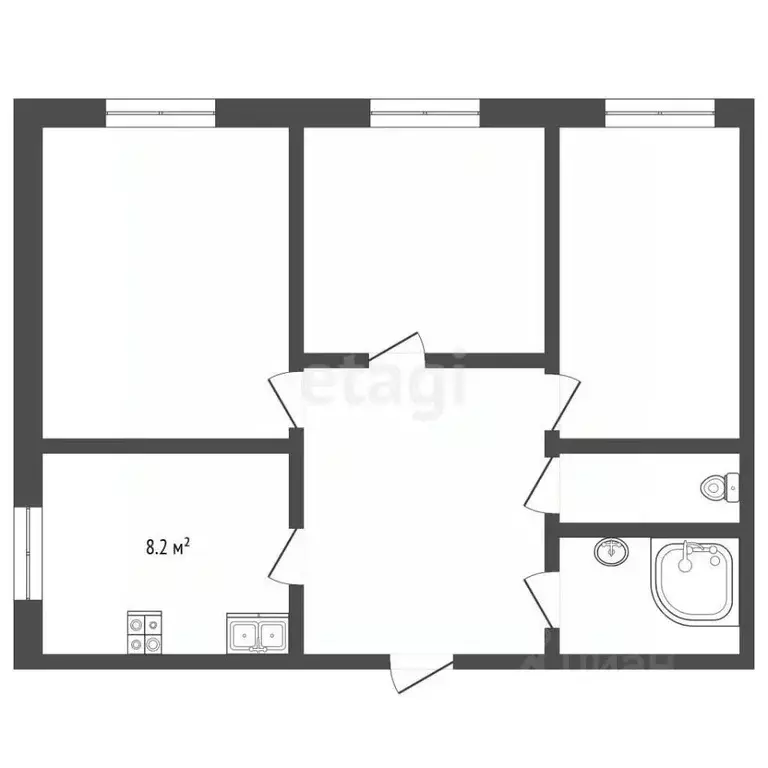 3-к кв. Ставропольский край, Лермонтов ул. Шумакова (77.0 м) - Фото 1
