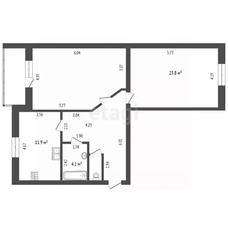 2-к кв. Тюменская область, Тюмень ул. Максима Горького, 83 (80.0 м) - Фото 1