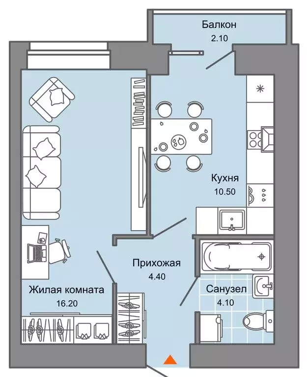 1-комнатная квартира: Пермь, ул. Дзержинского (36 м) - Фото 0
