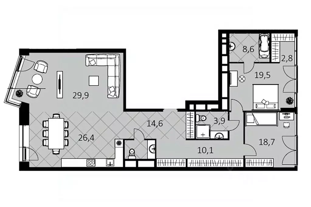 3-к кв. Москва ул. Усачева, 15А (138.1 м) - Фото 1