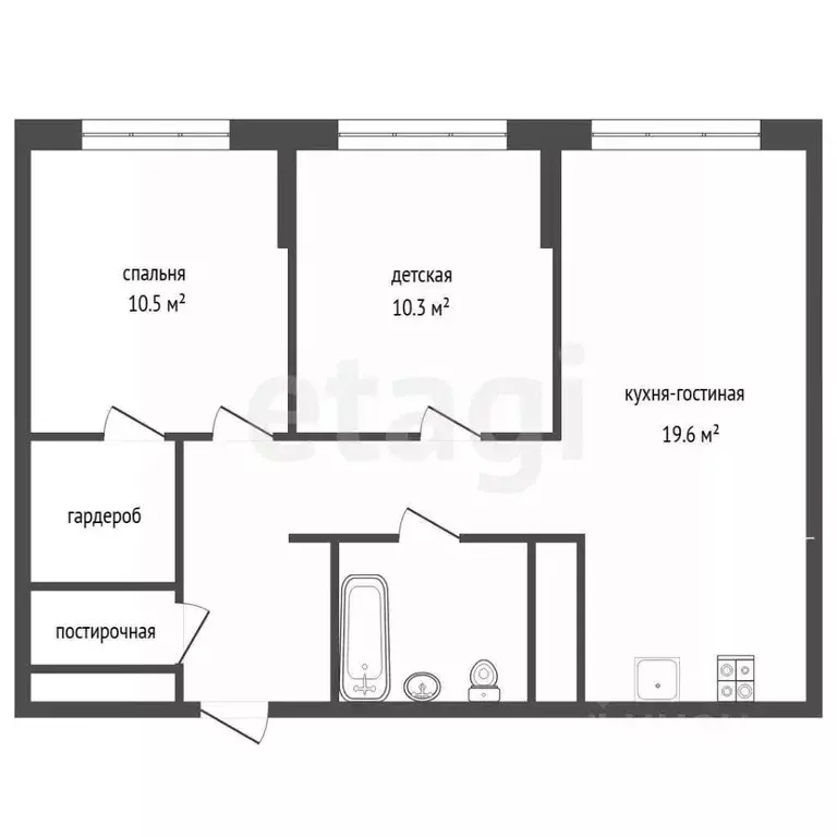 2-к кв. Тюменская область, Тюмень ул. Новоселов, 98 (58.5 м) - Фото 2
