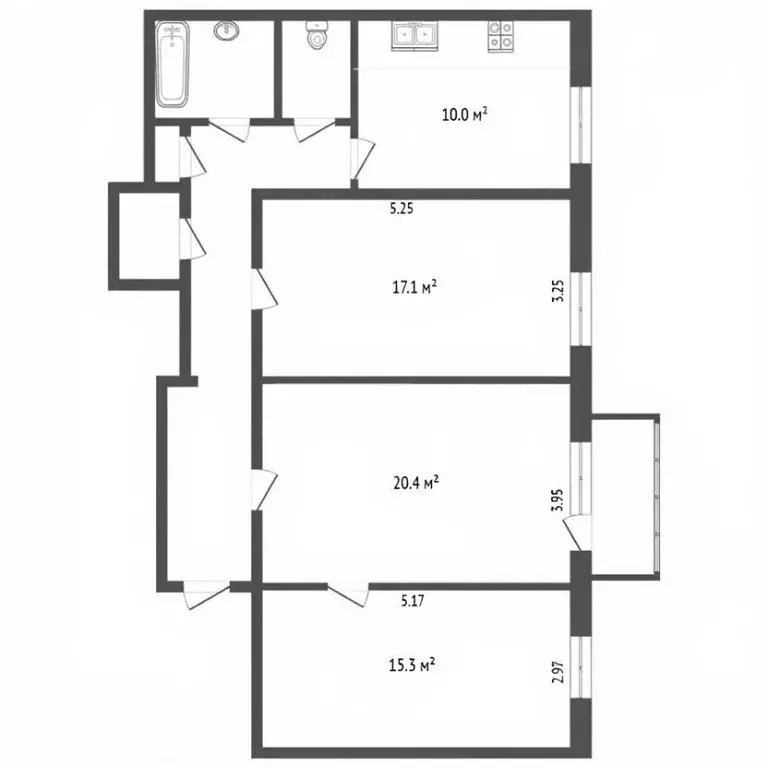 3-к кв. Москва Новогиреевская ул., 7 (82.9 м) - Фото 1