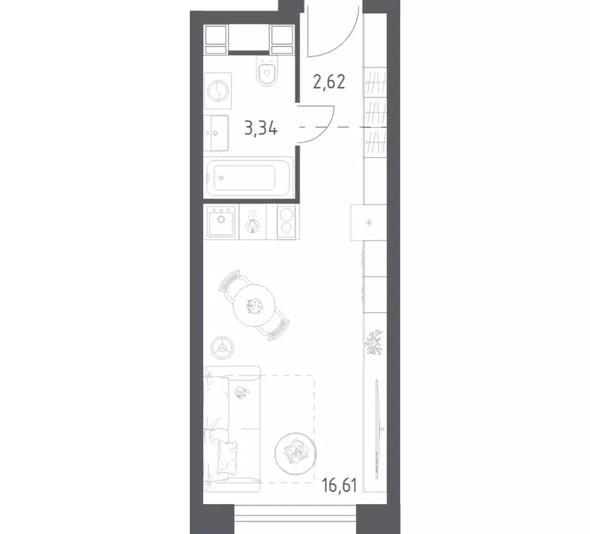 Квартира-студия: Москва, Пятницкое шоссе, 56Б (22.57 м) - Фото 1