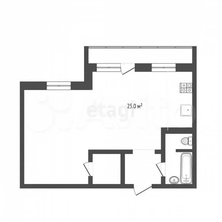 2-к. квартира, 47,5 м, 4/9 эт. - Фото 0
