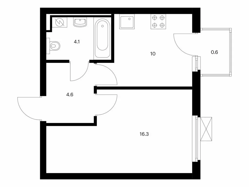 1-комнатная квартира: Котельники, микрорайон Парковый, 2 (35.6 м) - Фото 0