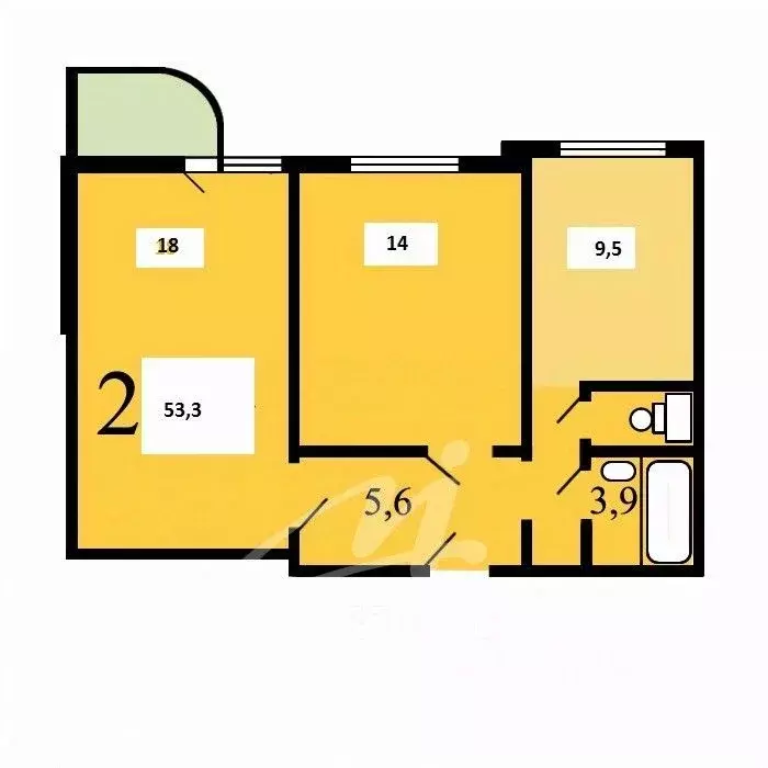 2-к кв. Москва Шереметьевская ул, 37К2 (53.3 м) - Фото 1