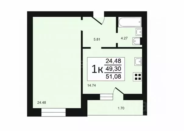 1-к кв. Владимирская область, Ковров ул. Туманова, 31 (51.08 м) - Фото 0