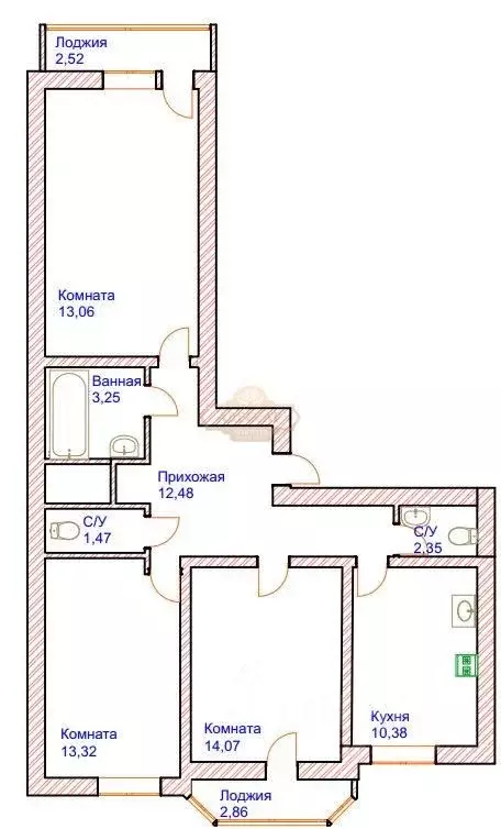 3-к кв. Санкт-Петербург пос. Парголово, ул. Федора Абрамова, 16к1 ... - Фото 2