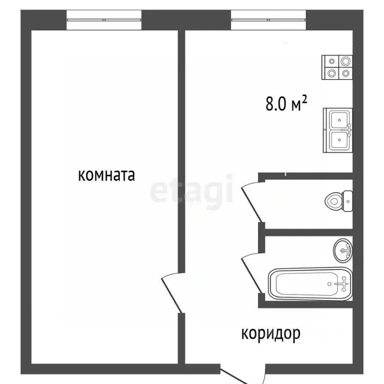 1-к кв. Ямало-Ненецкий АО, Новый Уренгой Советский мкр, 8/4 (35.6 м) - Фото 2