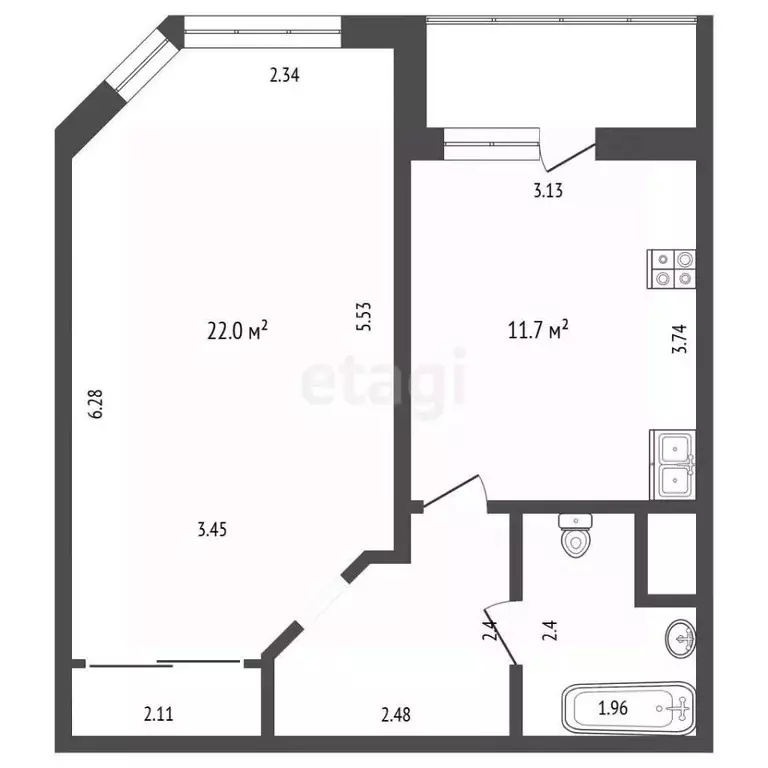 1-к кв. Московская область, Видное бул. Зеленые аллеи, 2 (43.6 м) - Фото 2