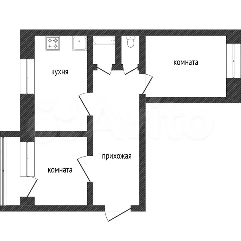 2-к. квартира, 80,4 м, 2/9 эт. - Фото 0