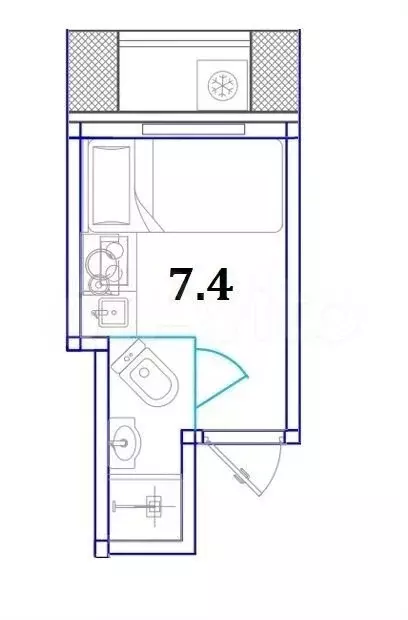 Апартаменты-студия, 10 м, 1/3 эт. - Фото 0