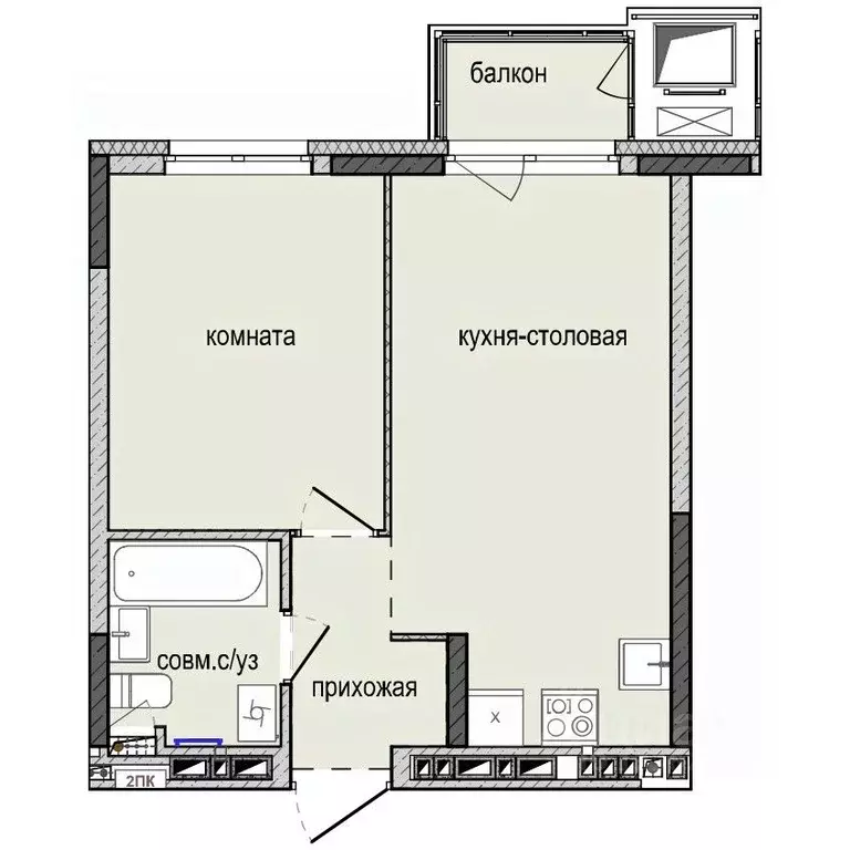 1-к кв. Удмуртия, Ижевск Культбаза жилрайон, 8-й мкр, Ежевика жилой ... - Фото 1