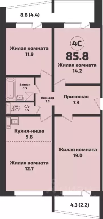 3-к кв. Новосибирская область, Новосибирский район, Станционный ... - Фото 0
