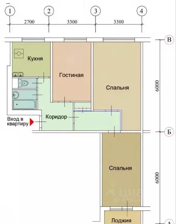 3-к кв. Москва Дубнинская ул., 26К5 (60.5 м) - Фото 2