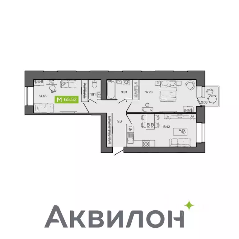 2-к кв. Архангельская область, Северодвинск ул. Ломоносова, 79к3 ... - Фото 0