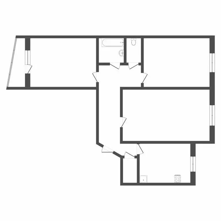 3-комнатная квартира: Тюмень, улица Пермякова, 60 (70.2 м) - Фото 0