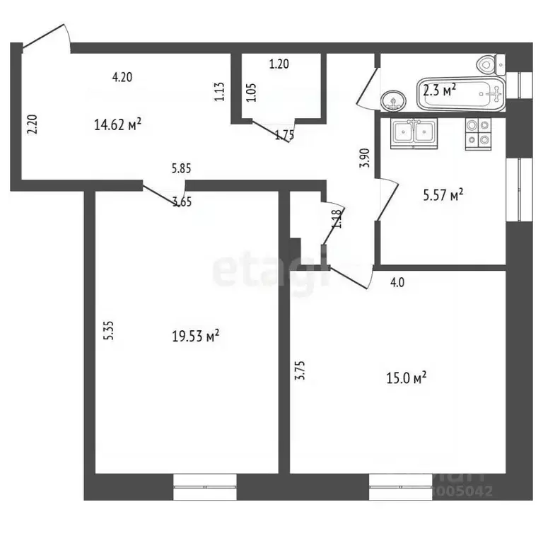 2-к кв. Забайкальский край, Балей Советская ул., 50 (59.9 м) - Фото 2