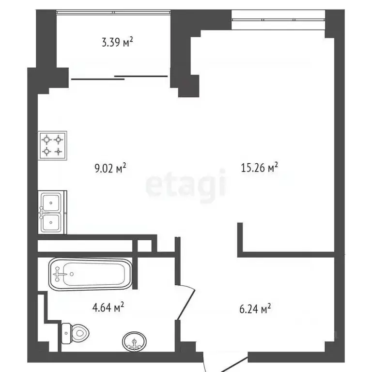 1-к кв. Удмуртия, Ижевск ул. Максима Горького, 150 (36.3 м) - Фото 2