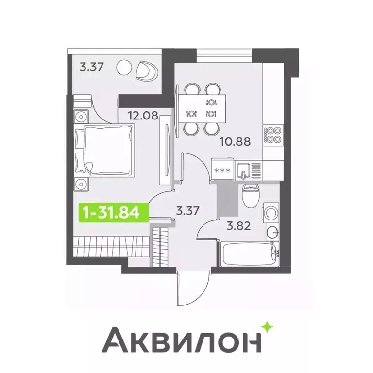 1-к кв. Санкт-Петербург пос. Шушары,  (31.84 м) - Фото 0