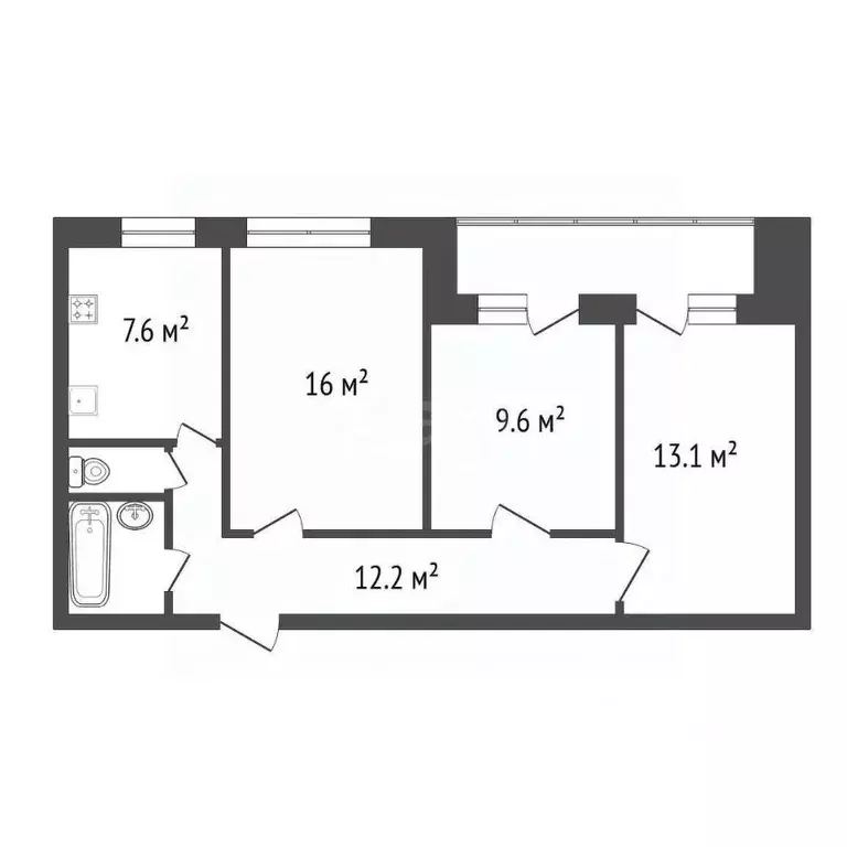 3-к кв. Красноярский край, Красноярск ул. Красной Армии, 20А (64.6 м) - Фото 1