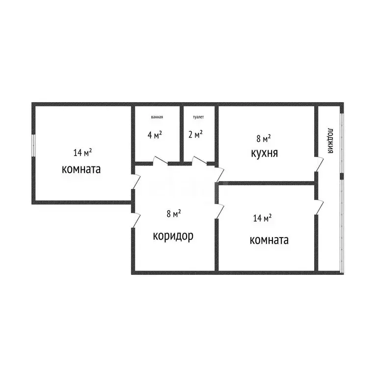 2-комнатная квартира: посёлок Тульский, улица Танюкова, 8 (46.2 м) - Фото 1