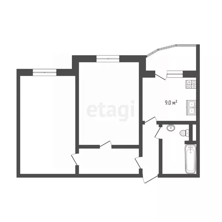 2-к кв. Тюменская область, Тюмень Кремлевская ул., 85к1 (62.4 м) - Фото 2