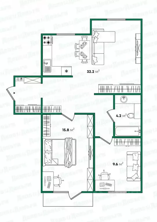 3-к кв. Кировская область, Киров ул. Никитская, 127 (68.0 м) - Фото 1