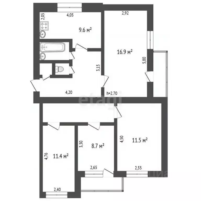 4-к кв. Владимирская область, Ковровский муниципальный округ, пос. ... - Фото 1