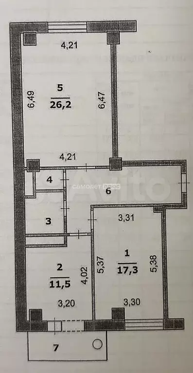 2-к. квартира, 71,5 м, 1/9 эт. - Фото 0