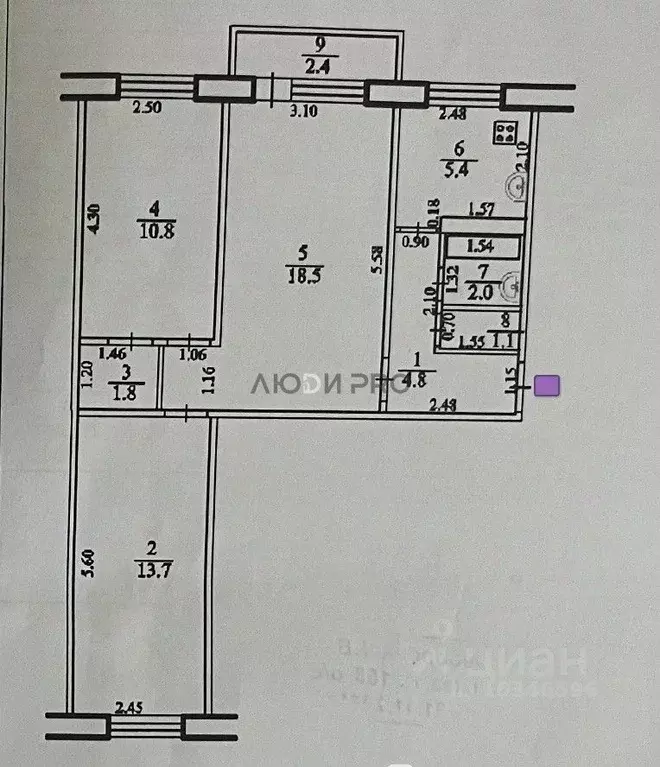 3-к кв. Башкортостан, Уфа ул. Свердлова, 47 (58.1 м) - Фото 2