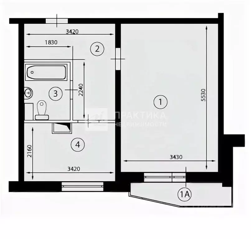 1-к кв. Москва ул. Маршала Захарова, 12К3 (38.6 м) - Фото 2