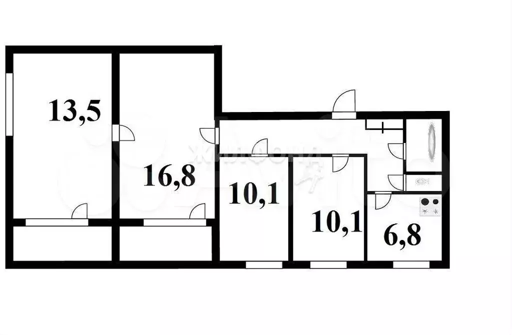 4-к. квартира, 73,4 м, 4/9 эт. - Фото 0