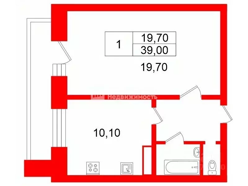 1-к кв. Санкт-Петербург Ленинский просп., 92К3 (39.0 м) - Фото 2